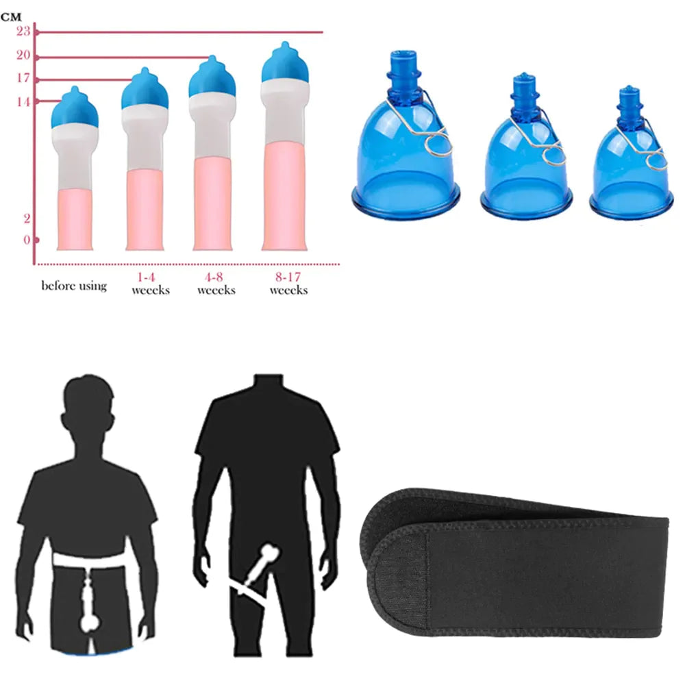 -Male Extender Penis Stretcher Enlargement Vacuum Cup Hanger Male Enhancement