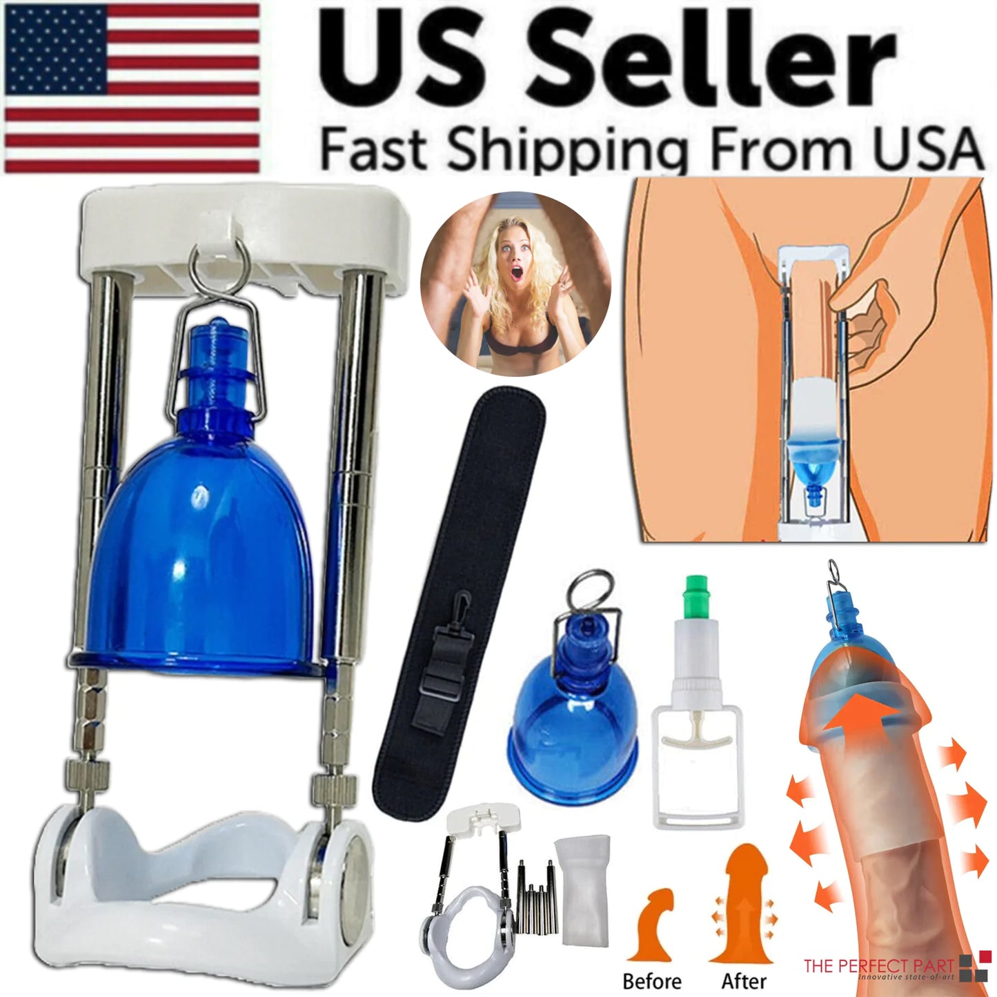 -Super Extender Vacuum Pump Stretcher Hanger Male Penis Enhancement